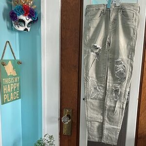 American Eagle Outfitters Distressed Light Green Women's Jeggings